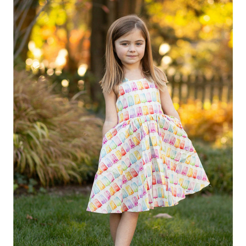 Cross Back Dress in Popsicles