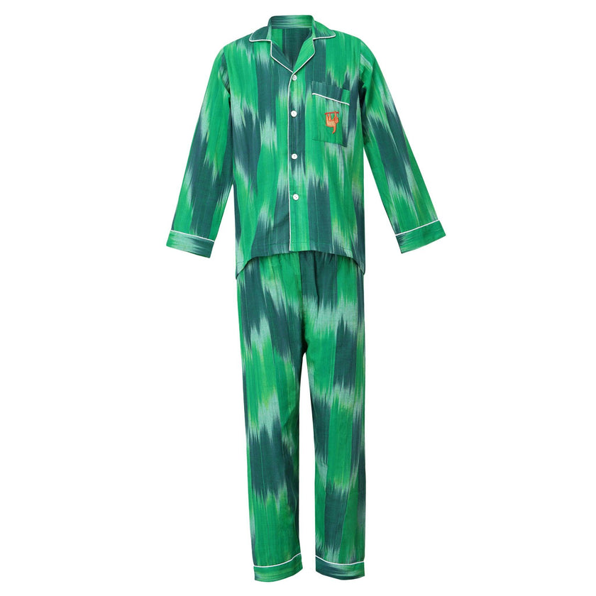 Green holiday pajama set - kids