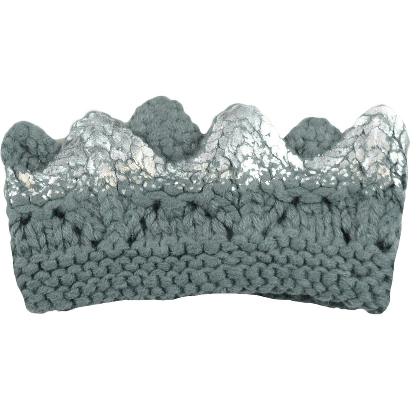 Aiden Hand-Knit Crown, Cream with Gold