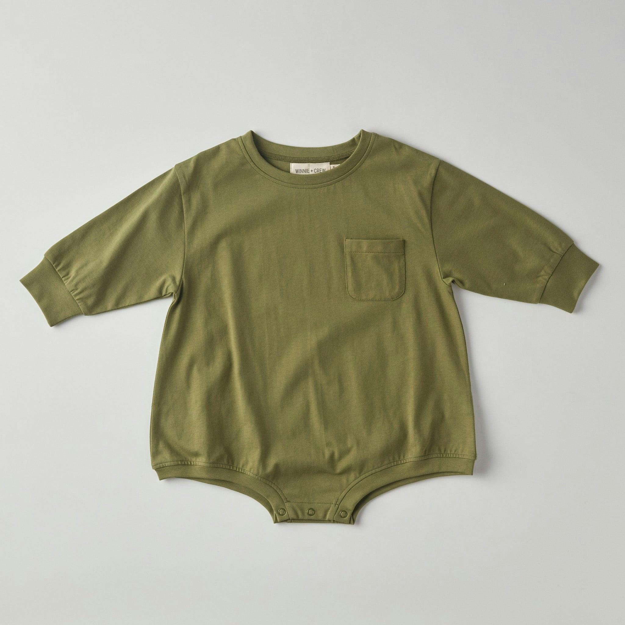 Harley Pocket Romper in Loden Green