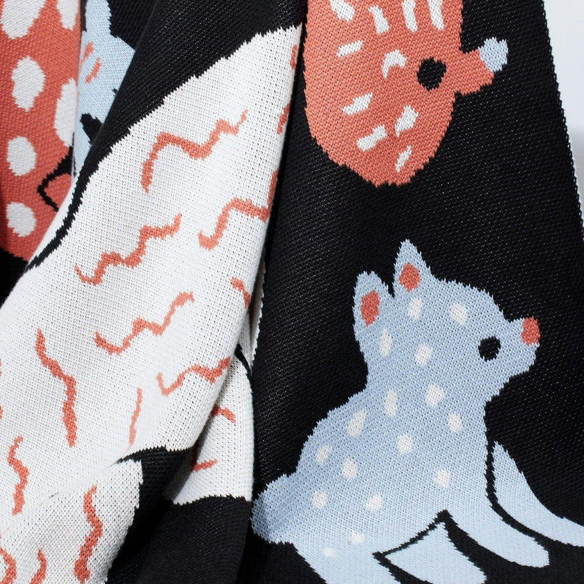 Bow Wow Knit Midi Blanket