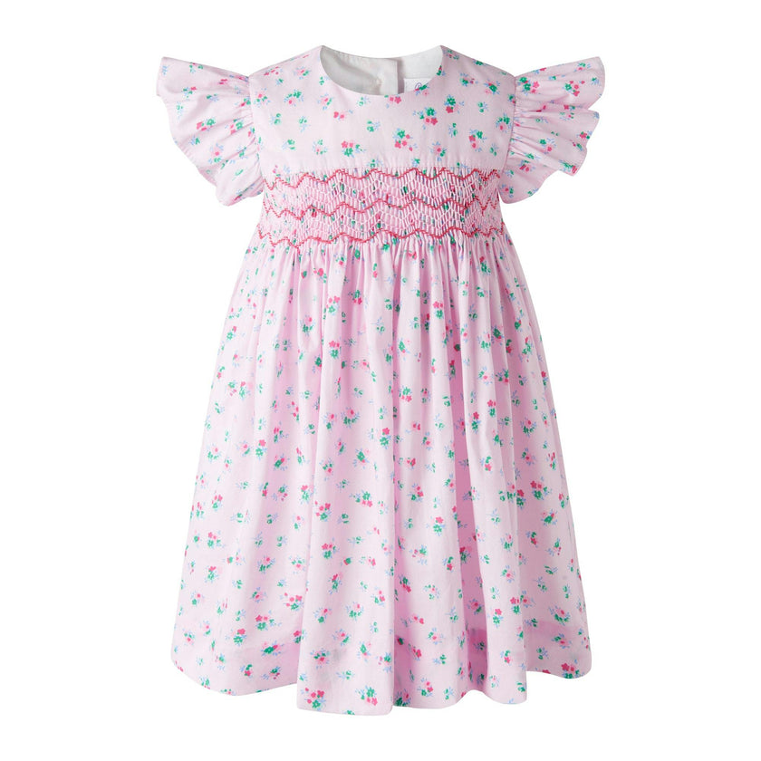 Flutter Sleeve Floral Smocked Dress and Bloomers