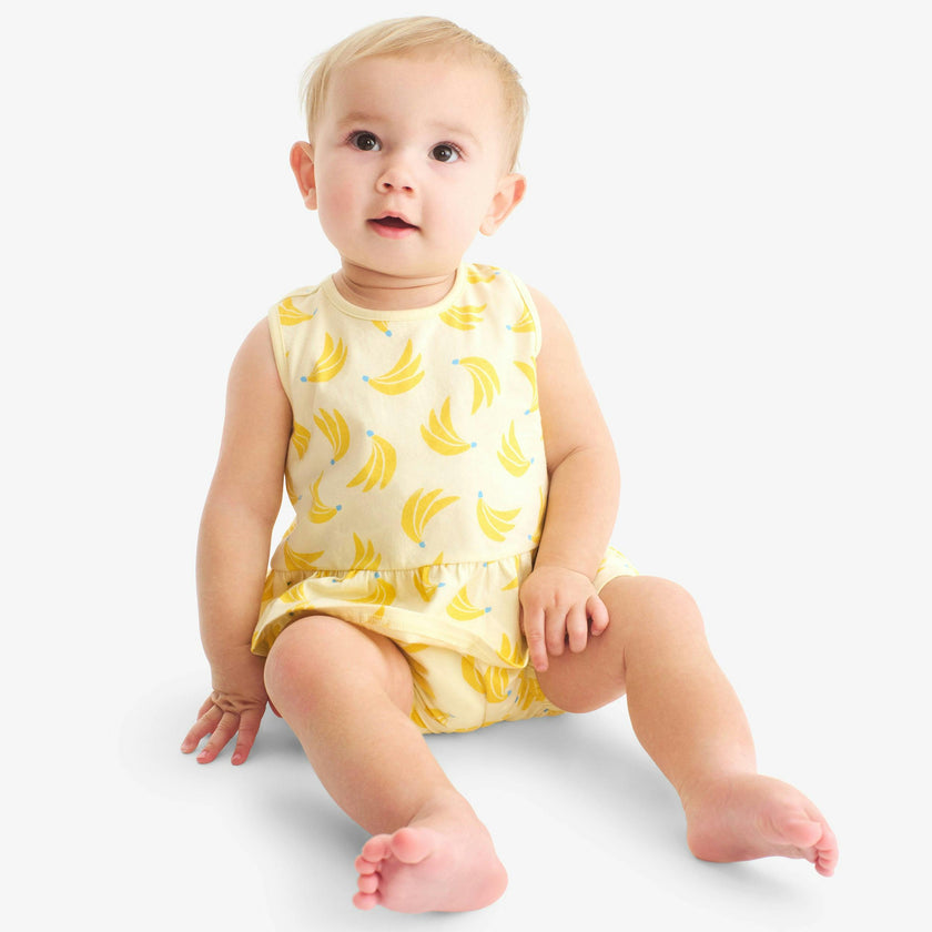 Clearance baby tank and shorts set in bananas