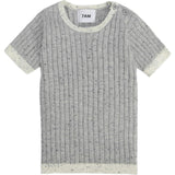 Ribbed Knit Short Sleeve Retro Top