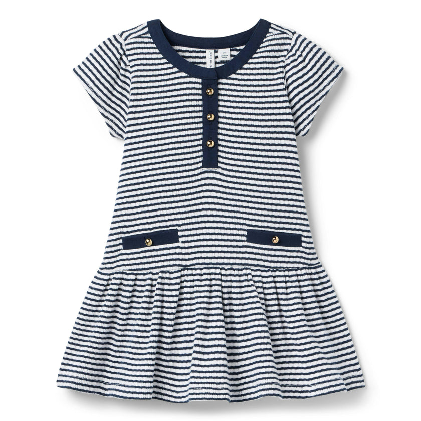 Striped Dropwaist Dress, multicolor