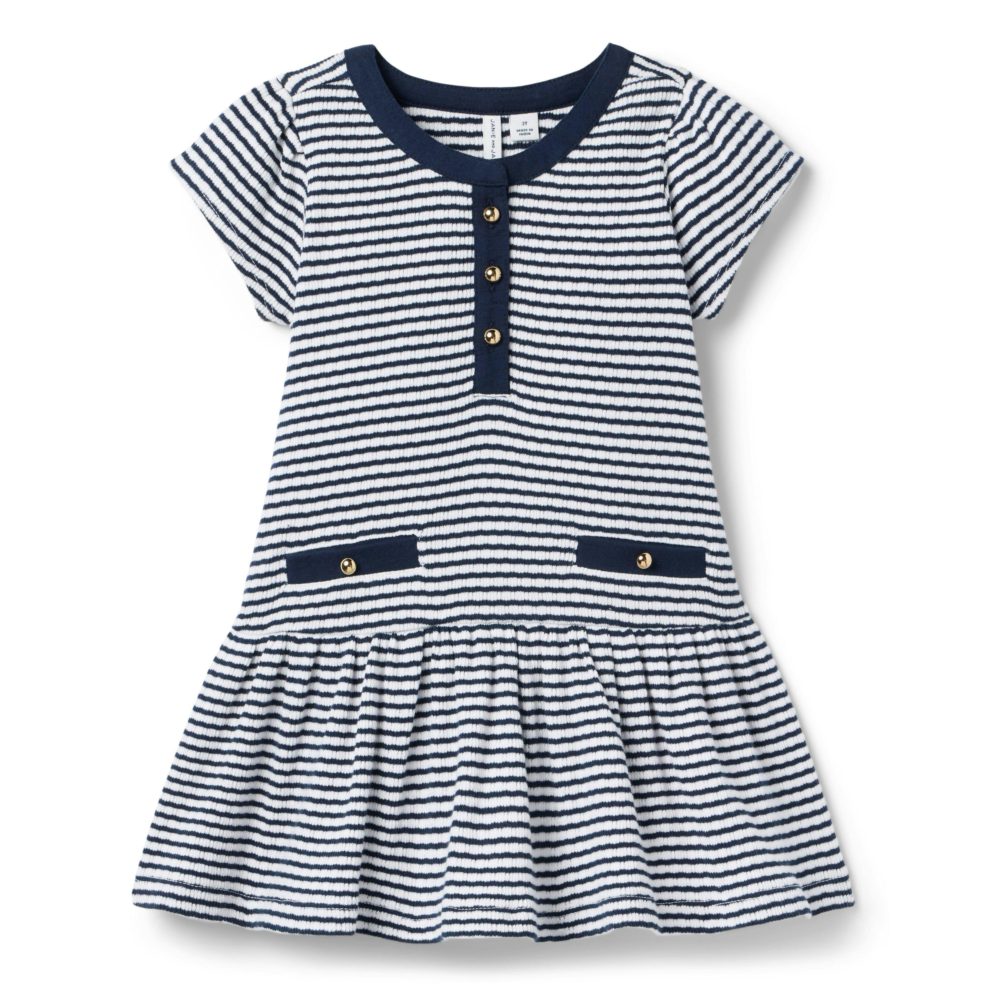 Striped Dropwaist Dress, multicolor