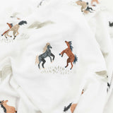 Stretch Knit Swaddle Blanket - Wild Horses