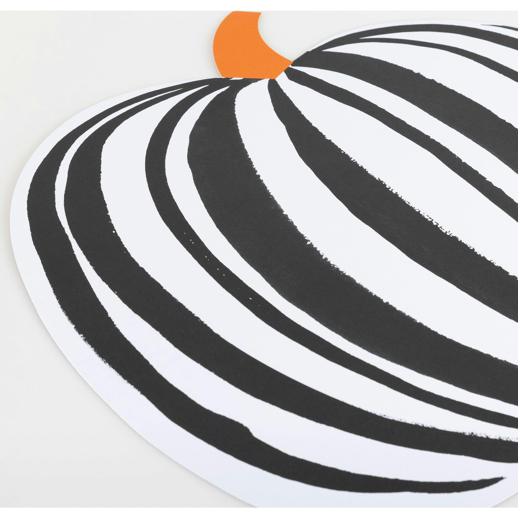 Stripe Pumpkin Paper Placemats