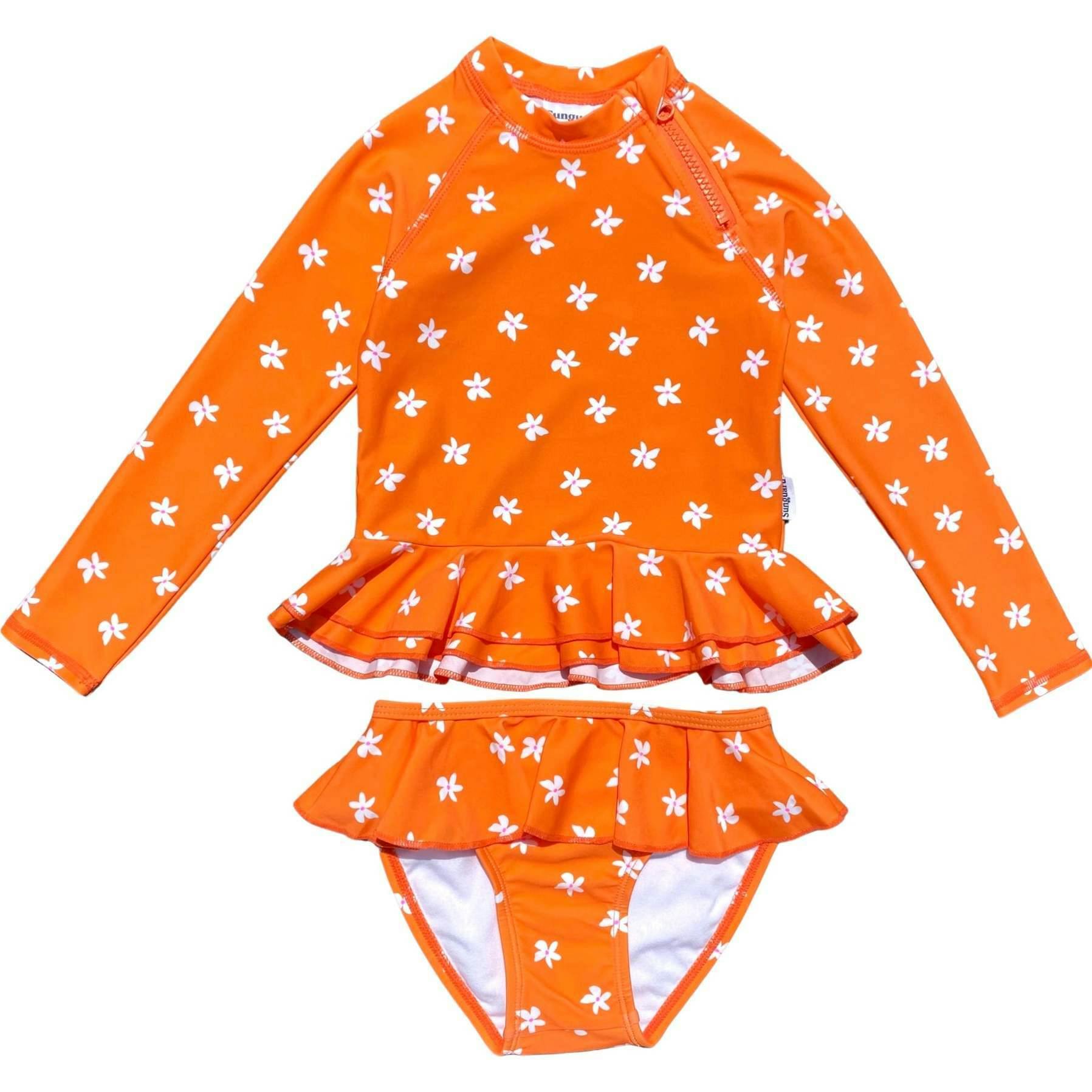 Reese 2-Piece Long Sleeve Peplum Top & Bottom Swimwear