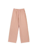 women's linen trousers - blush stripes