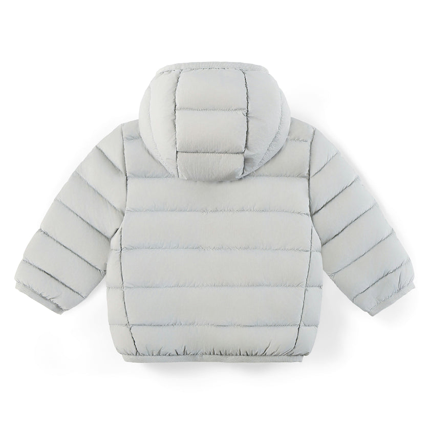 Blue Down Quilted Hooded Puffer Jacket