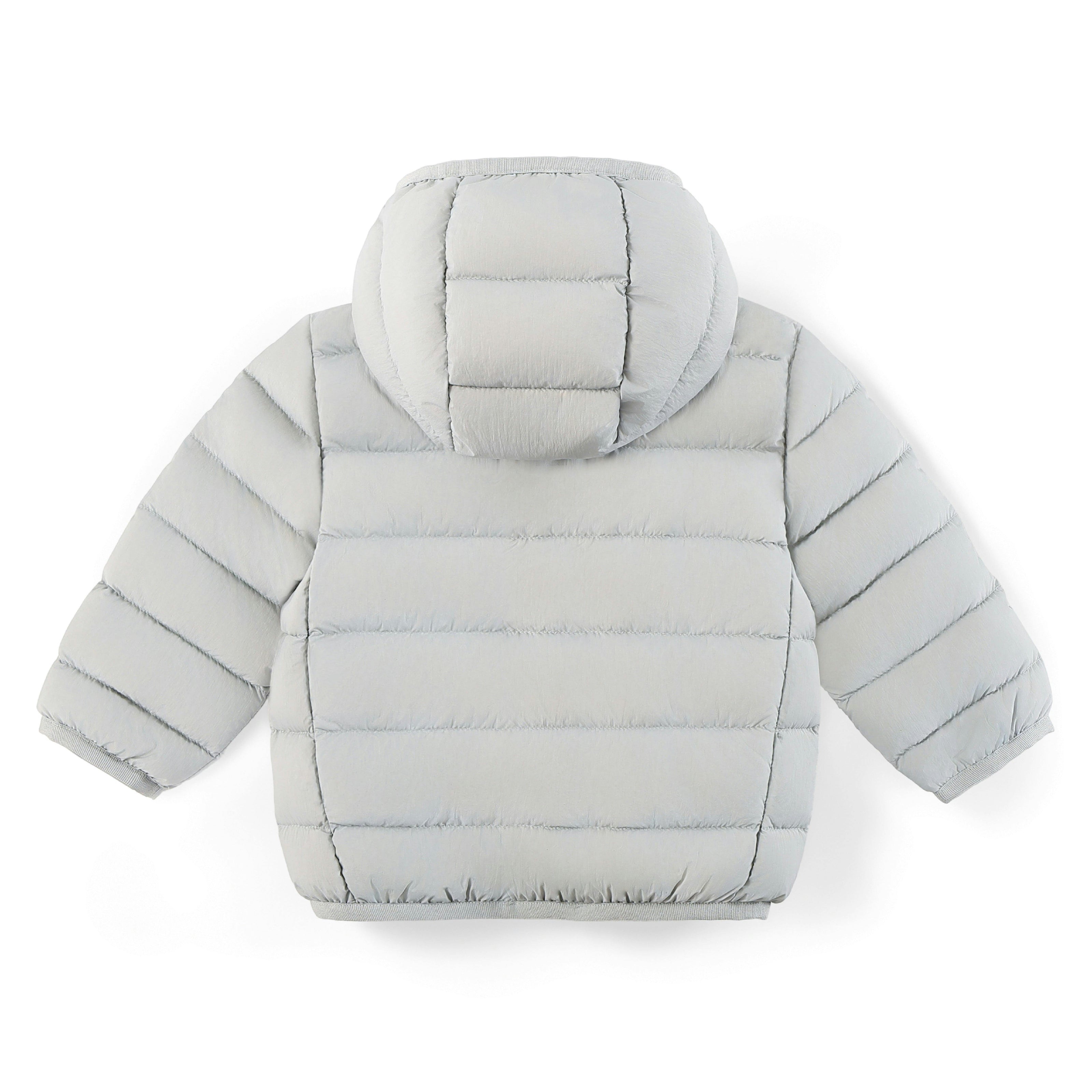 Blue Down Quilted Hooded Puffer Jacket