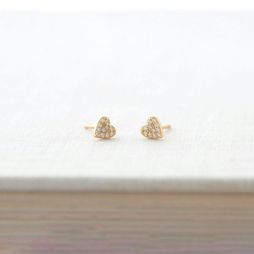 Heart Crystal Stud Earrings