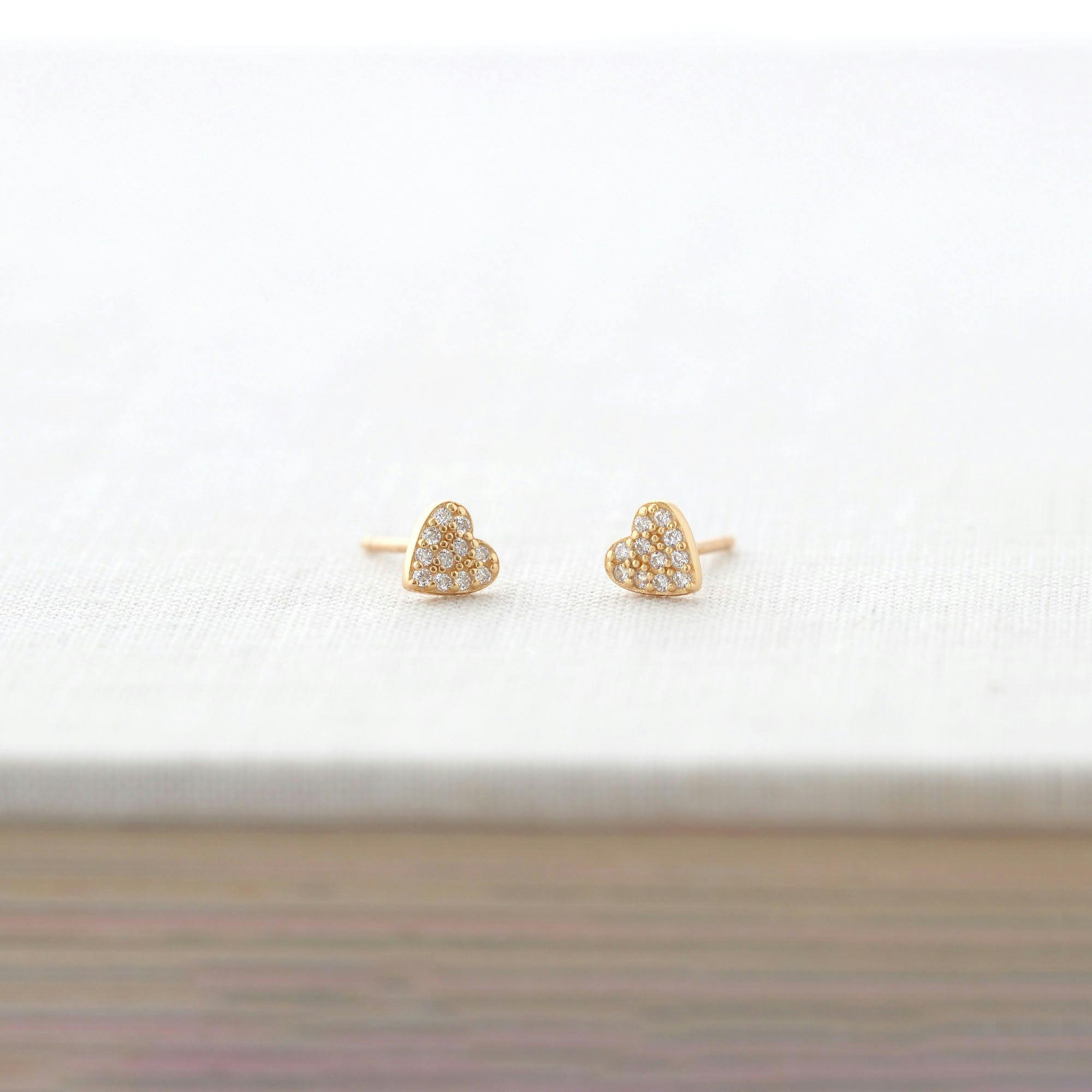 Heart Crystal Stud Earrings