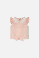 Sleeveless Shirt With Crochet Collar