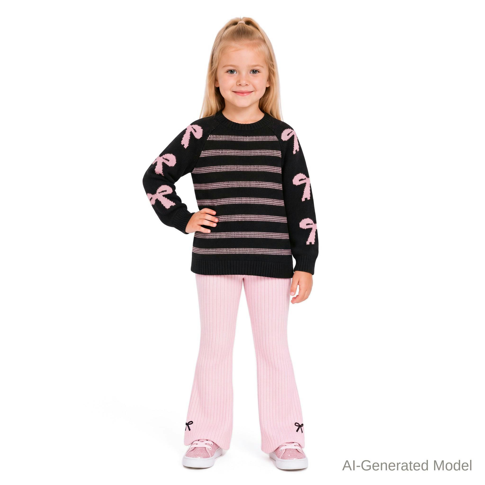 Girls Sweater & Flare Legging Set | Bows on Bows