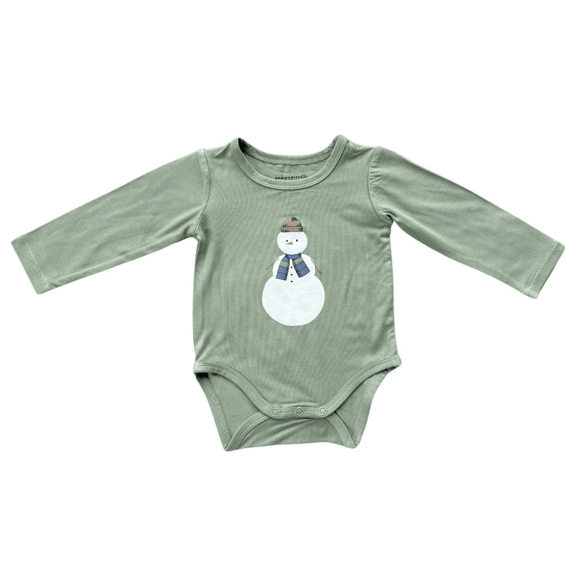 Baby Boy Long Sleeve Bodysuit in Snowman