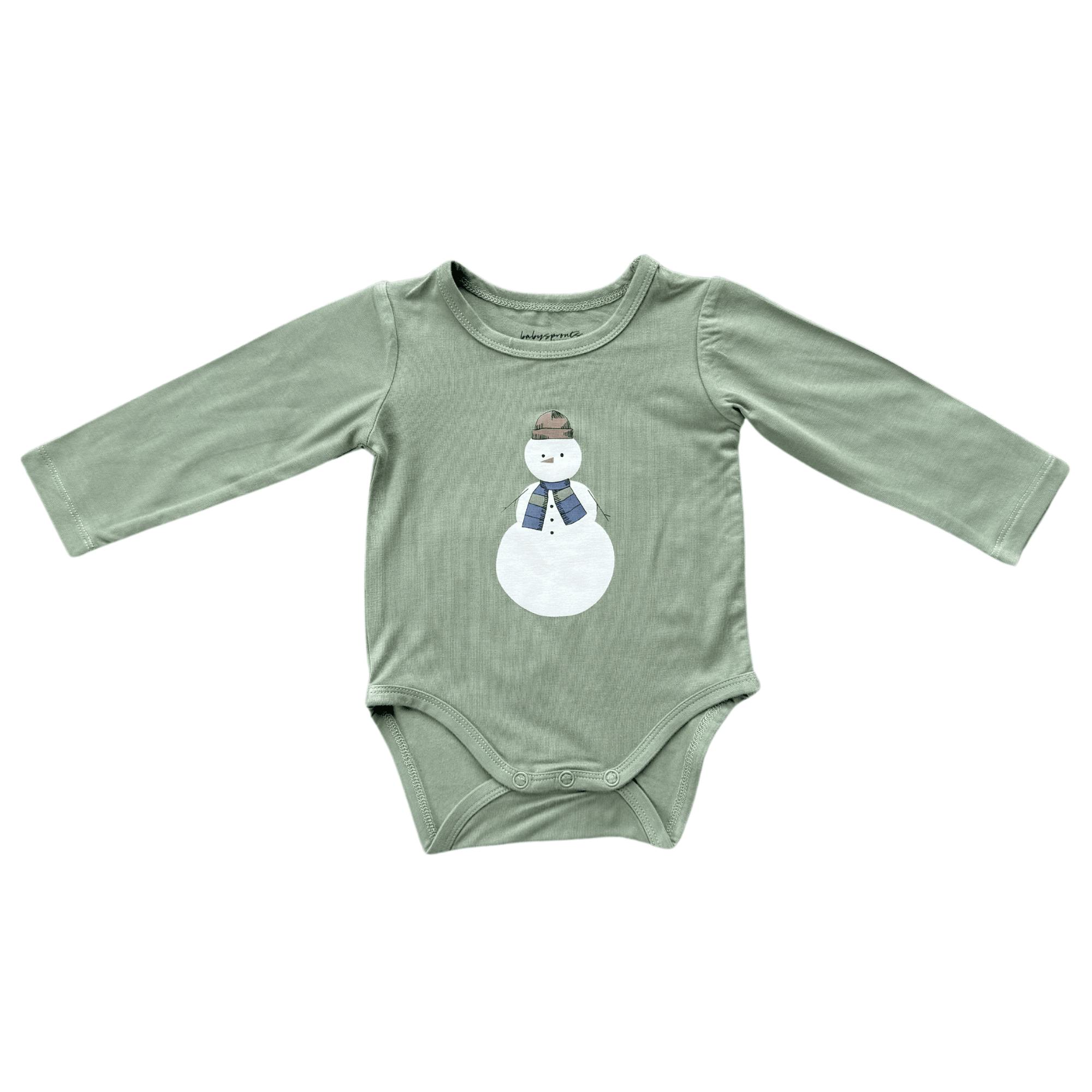 Baby Boy Long Sleeve Bodysuit in Snowman