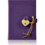 Heart Lock Leather Diary