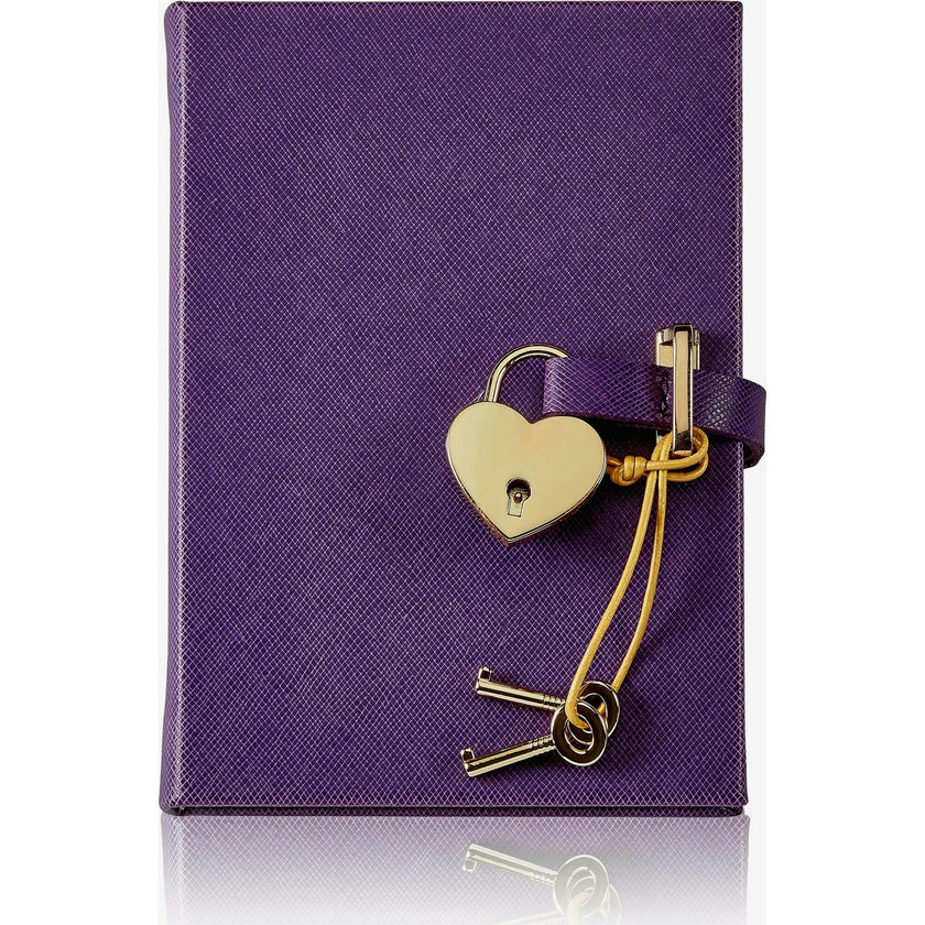 Heart Lock Leather Diary