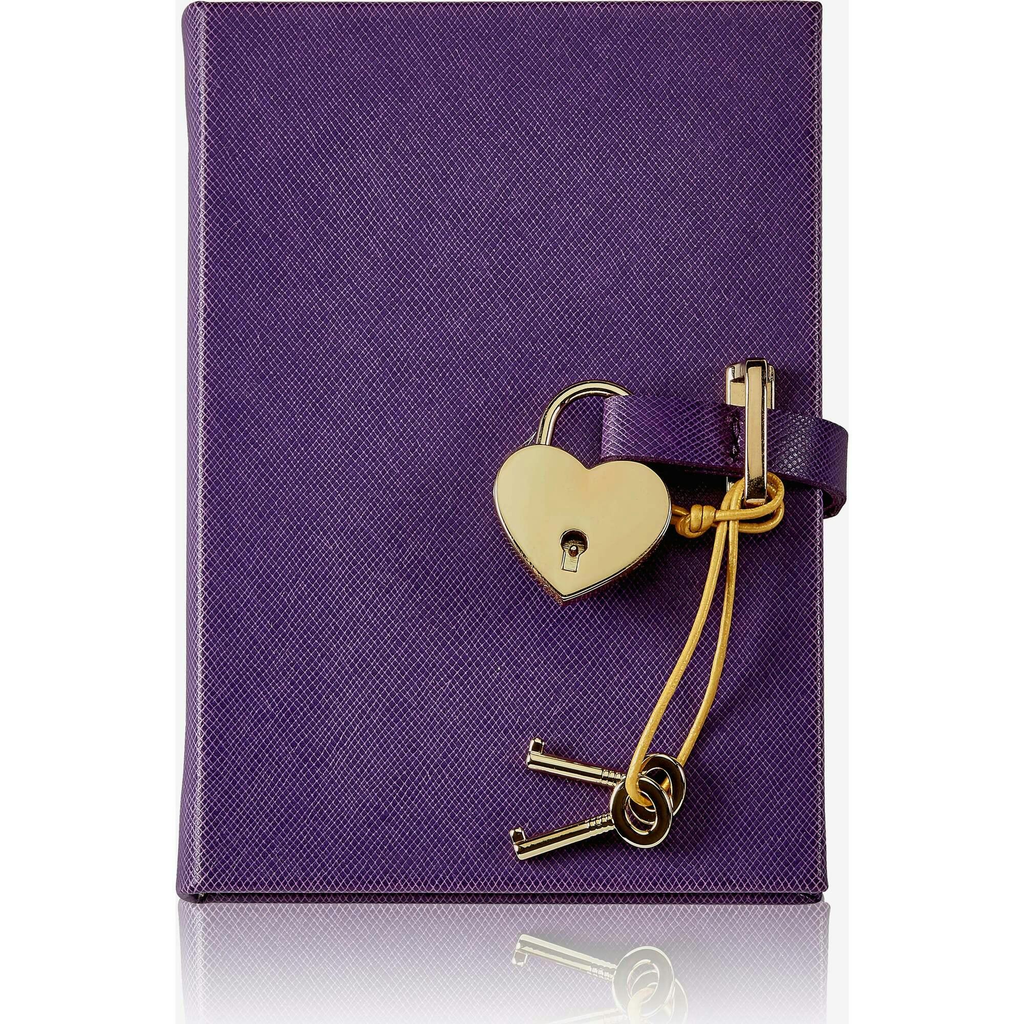 Heart Lock Leather Diary