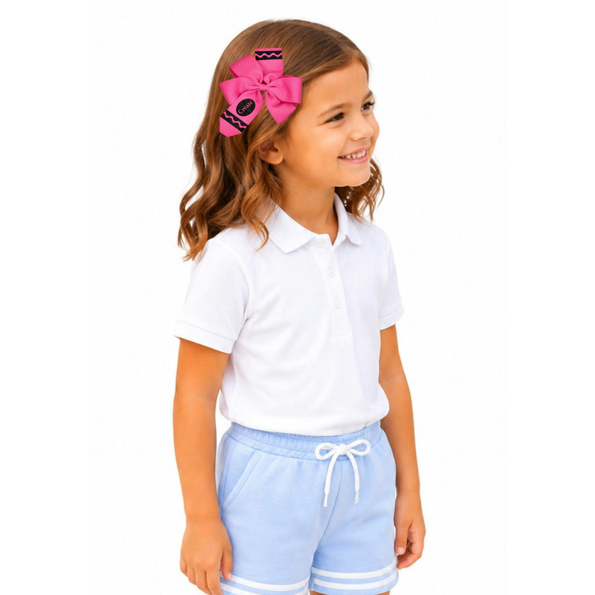 Crayon Back-to-School Hair Bow