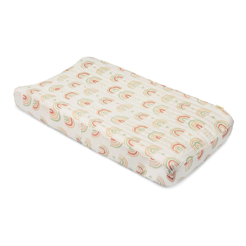Parker Rainbow Cotton Quilted Change Pad Cover