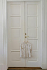 Evelyn Turtleneck in Dot Stripe and Shelby Navy