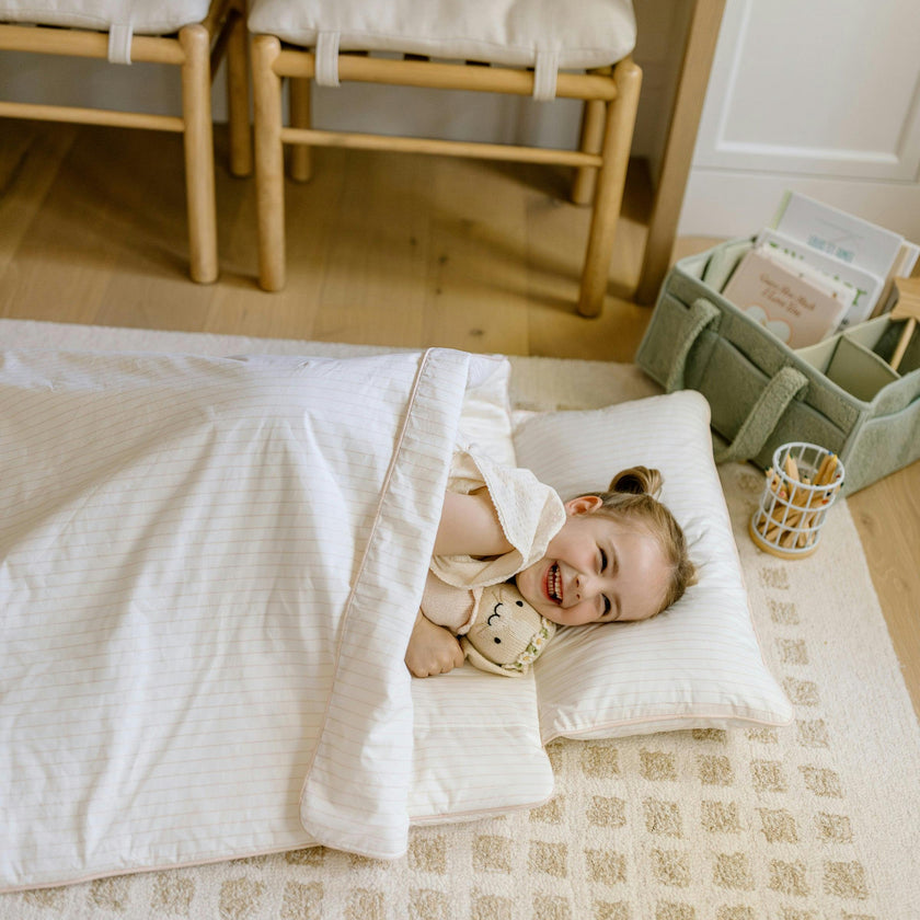 [NEW] XL Organic Nap Mat- Pink Stripe