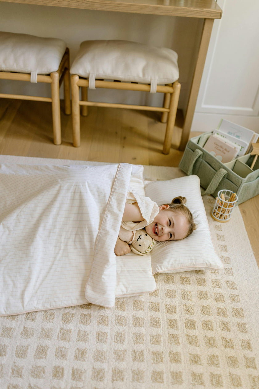 [NEW] XL Organic Nap Mat- Pink Stripe