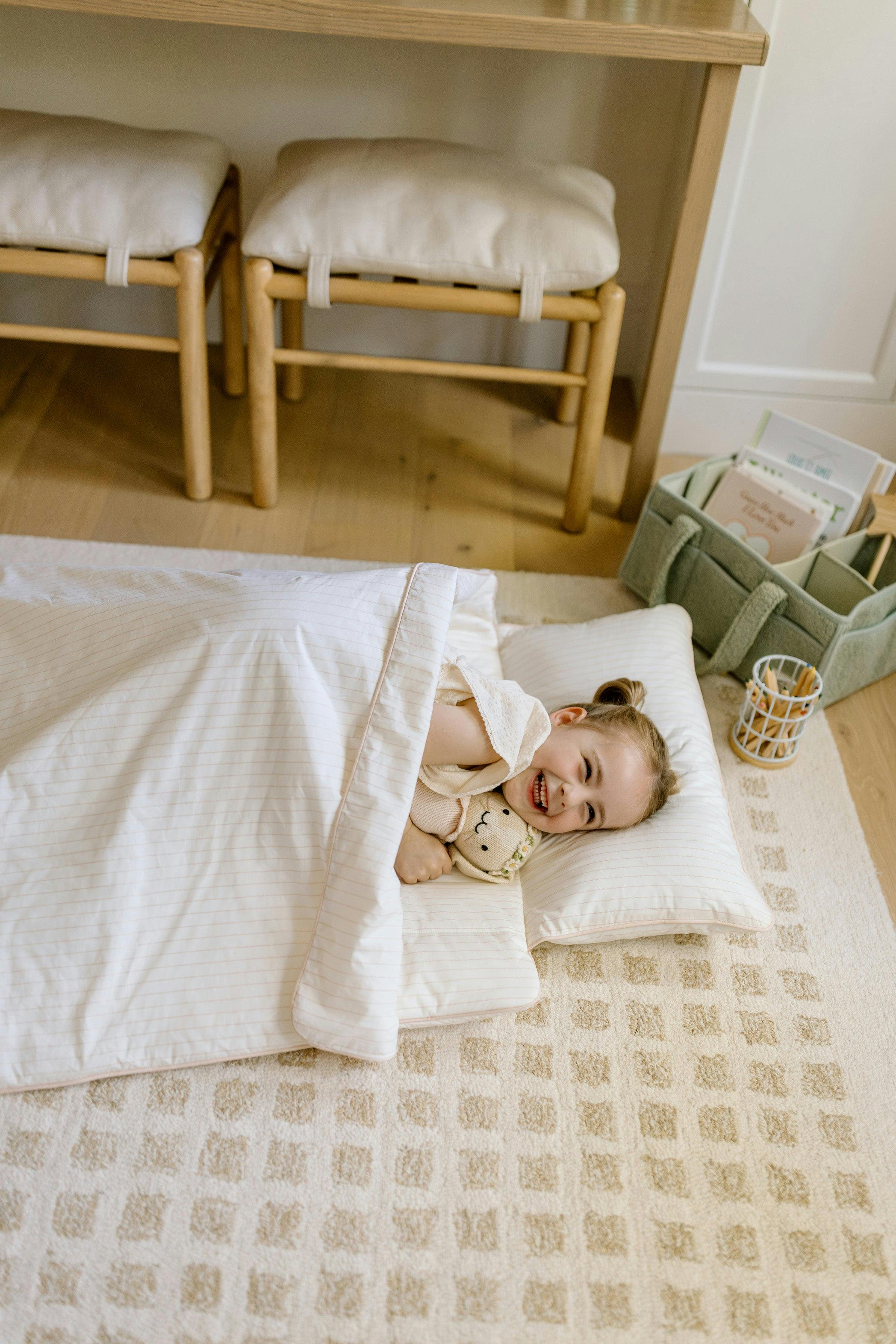 [NEW] XL Organic Nap Mat- Pink Stripe