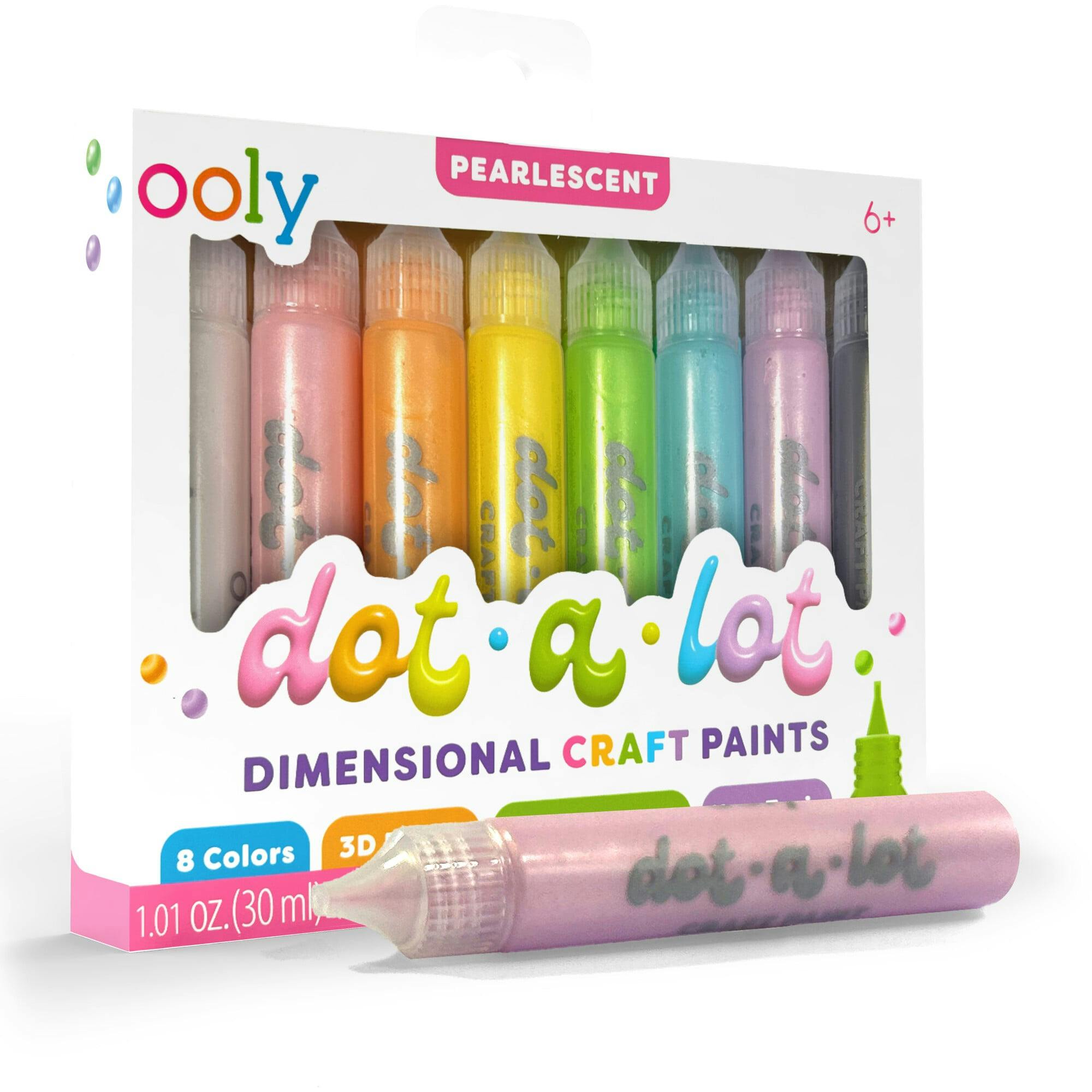Dot-a-Lot 3D Dimensional Craft Paint - Pearlescent - Set of 8