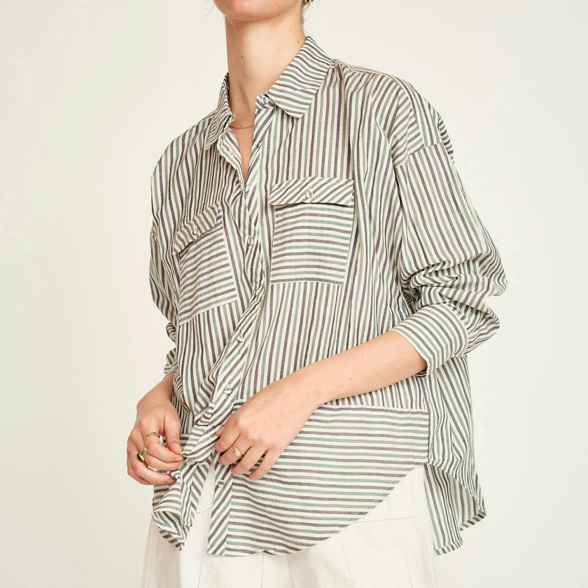 Kyoto Shirt in Dune Stripe