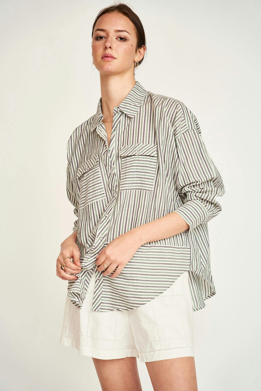 Kyoto Shirt in Dune Stripe