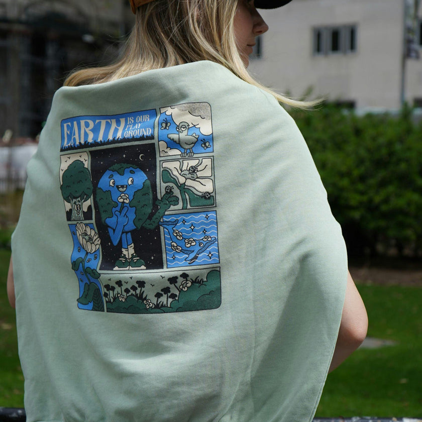 Adult Earth Day Natural Dye Pullover in Honeydew