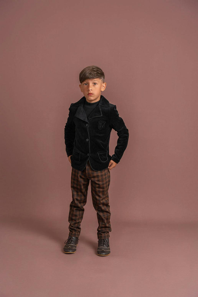 Long Zip Front Plaid Pants