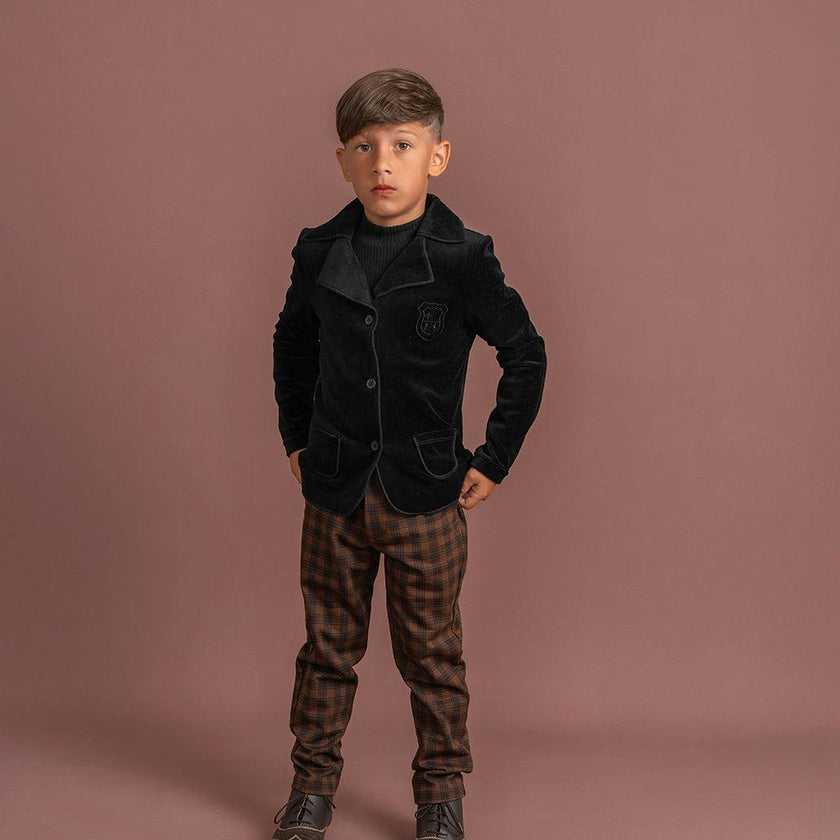 Crest Velour Jacket Black