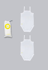 Baby Boy 2pc White Sleeveless Onesie Set