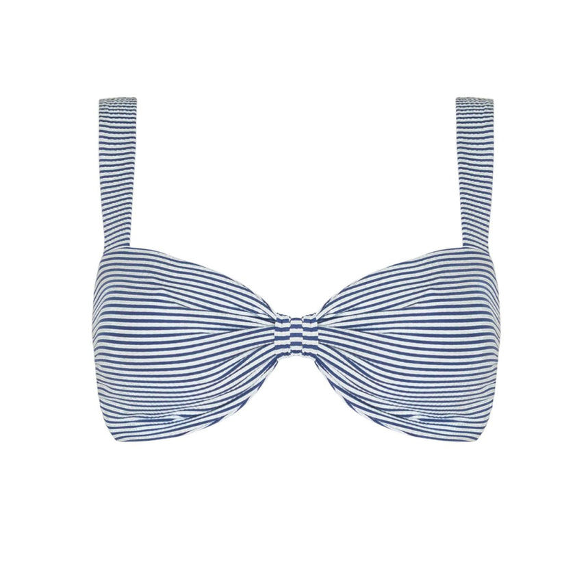 women's harbor stripe knot bikini top
