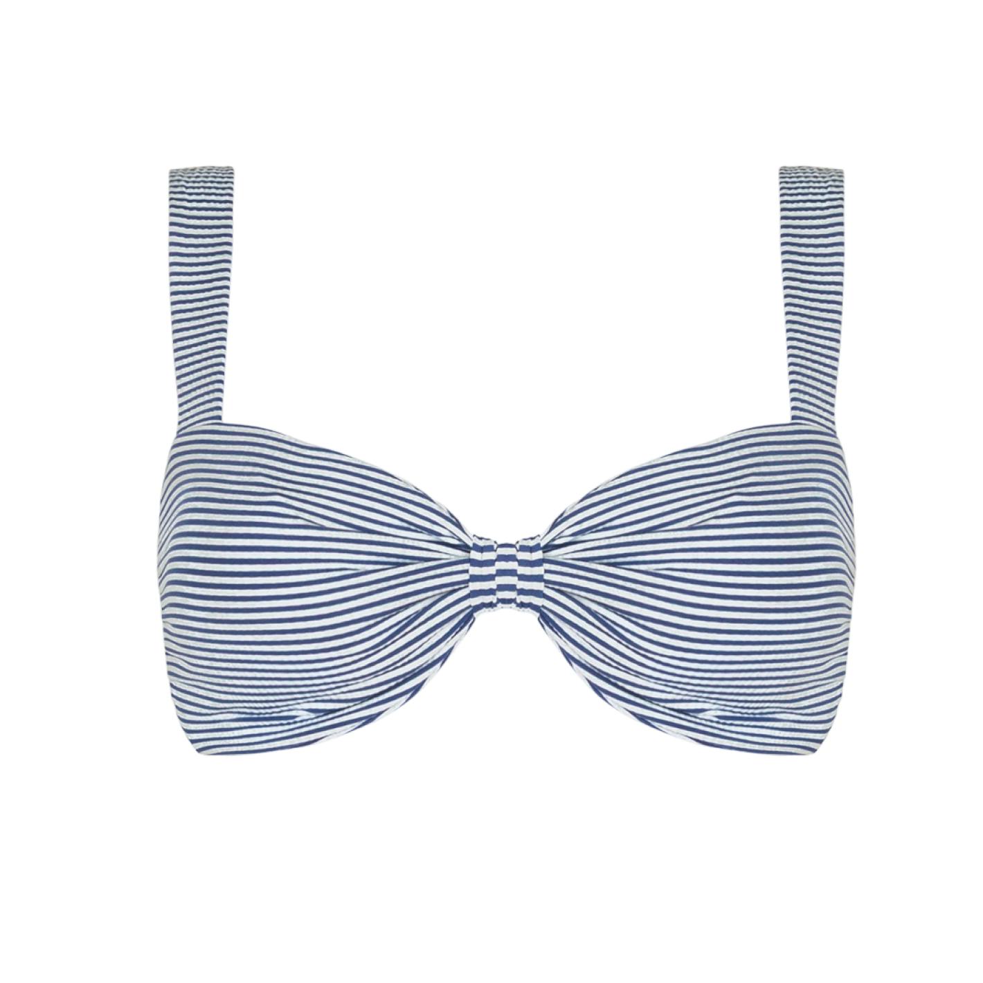 women's harbor stripe knot bikini top