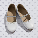 Sasha Ballet Flat | White Leather