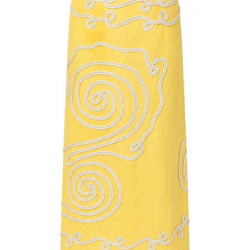Dillon Sunshine Embroidery Midi Skirt