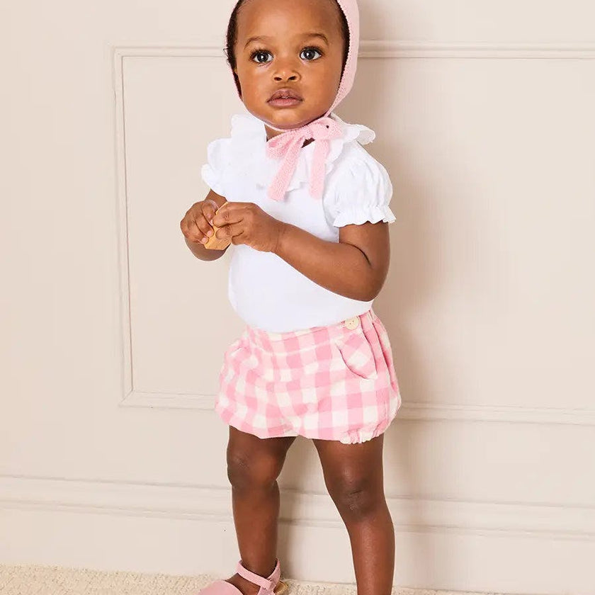 Broderie Anglaise Frill Collar Bodysuit in White (1mth-3yrs)