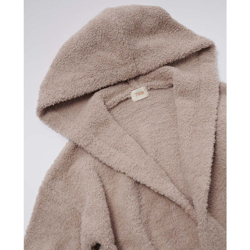Fuzzy Waist Tie Hooded Robe