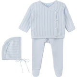 Pointelle Wrap Set with Hat Blue
