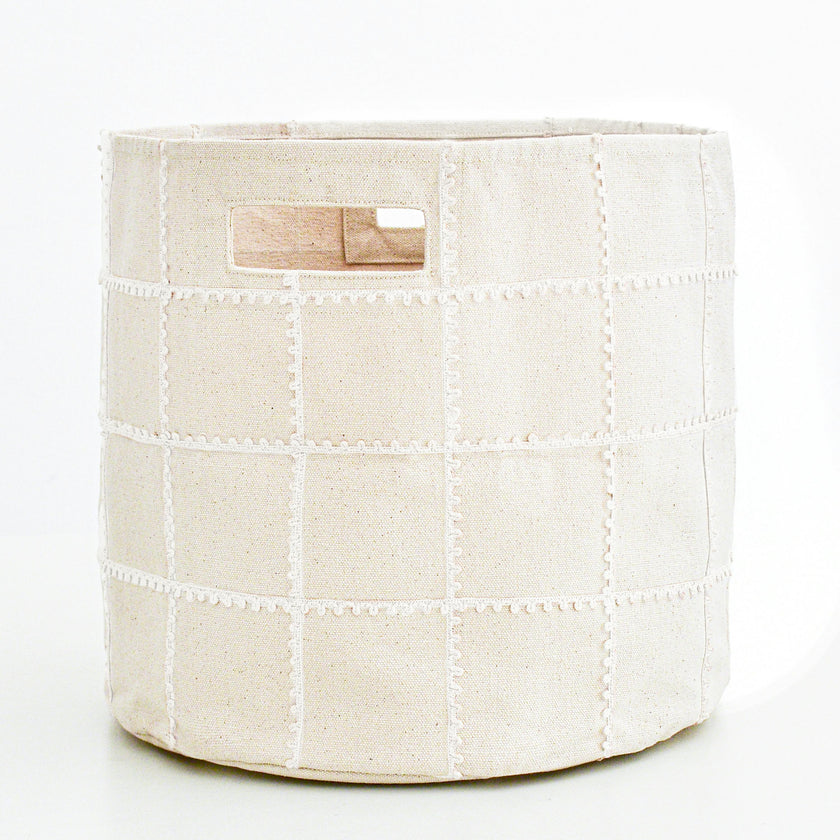 Handmade Canvas Storage Basket Lace