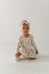 Baby Girl Long Sleeve Bodysuit Dress Set in Meadow Bloom