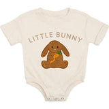 Little Bunny Patch Easter Short Sleeve Romper - Ballet