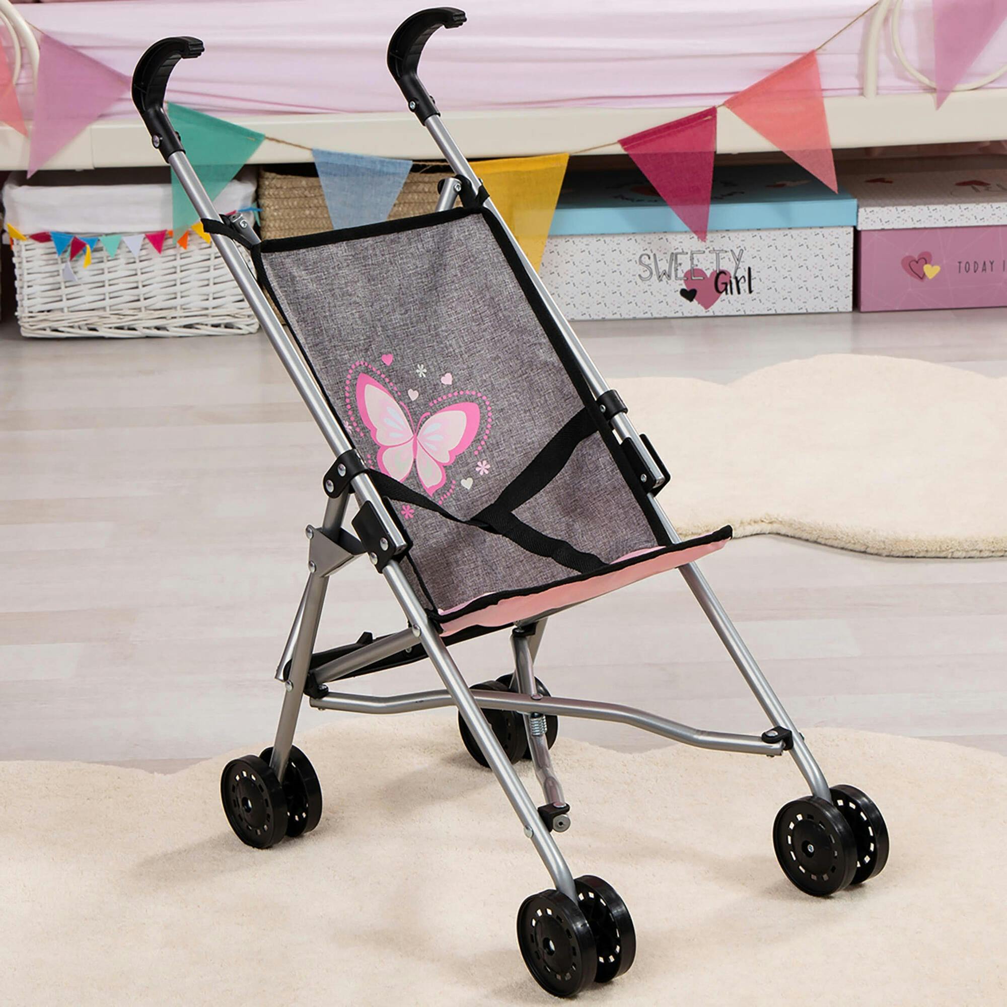 Doll Umbrella Stroller in Grey