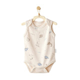 Beige and Blue Dino Bodysuits